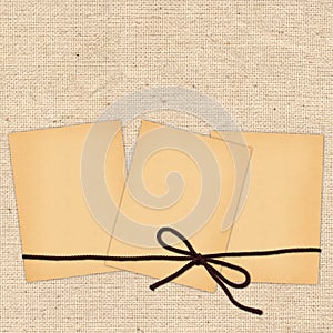 Card with sheets and rope for design