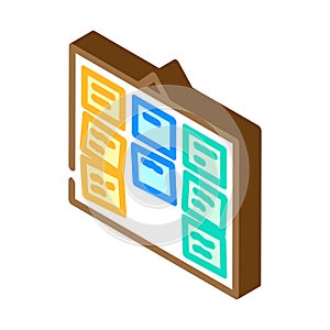 card sorting ux ui design isometric icon vector illustration
