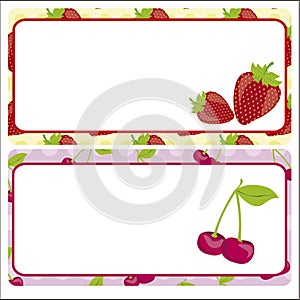 Card strawberries and cherries