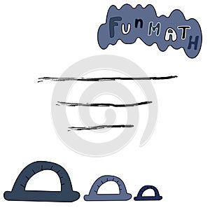 Card. Study materials. Studybook. Cartoon illustration with math