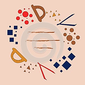 Card. Study materials. Studybook. Cartoon illustration with math