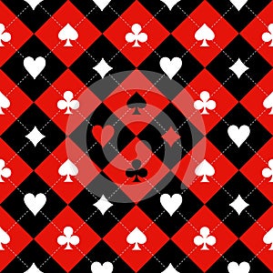 Card Suit Chess Board Red Black White Background