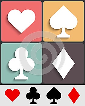 Card suits: Hearts, Spades, Clubs, Diamonds.