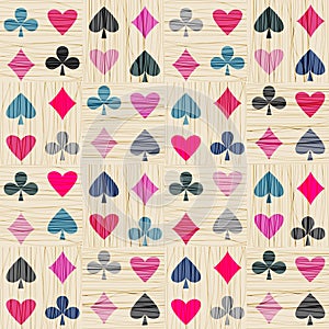 Card suits seamless pattern.