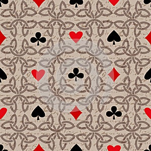 Card suits seamless pattern.