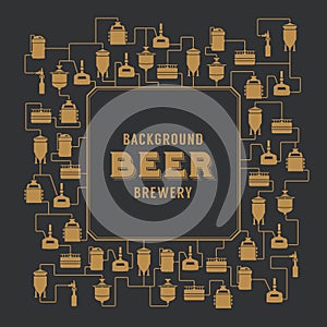 Card template with beer brewery element. Vector