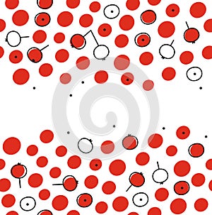 Card template with rowan berries. Vector cartoon with place for text.