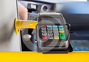 Card terminal with contactless payment support in public transport