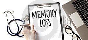 Card with text Memory Loss, medical concept