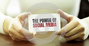 Card with text THE POWER OF SOCIAL MEDIA