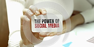 Card with text THE POWER OF SOCIAL MEDIA