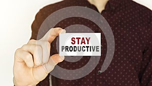 card with text STAY PRODUCTIVE