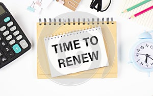 On the card text TIME TO RENEW, a number