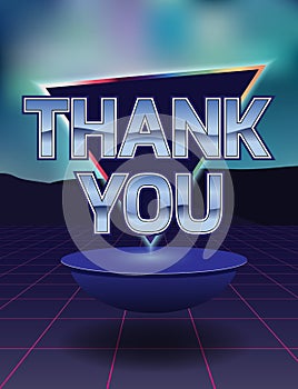Card of thanks in the style of the eighties.