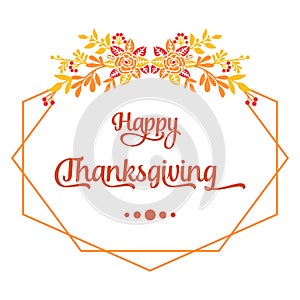 Card thanksgiving, with autumn leaves frame background. Vector