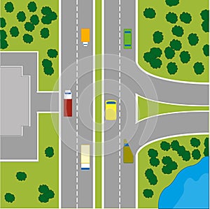 Card to terrain with road