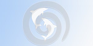 Card with two dolphins