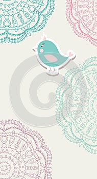 Card for valentine day with bird vector