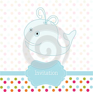 Card with whale