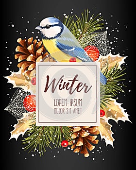 Card with winter cherry