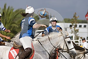 Women during a Horseball match