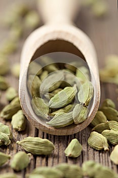 Cardamom green seeds superfood ayurveda spice in a