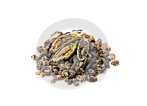 Cardamom Isolated, Green Cardamon Seeds, Dry Kardamon, Cardamum Spice, Genera Elettaria Beans