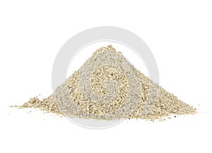 Cardamom powder isolated on white background. Ground cardamom spice