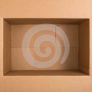Cardboard archive storage box open lid