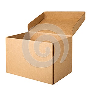 Cardboard archive storage box with open lid