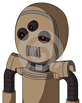 Cardboard Automaton With Bubble Head And Vent Mouth And Three-Eyed