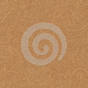 Cardboard background with an embossed floral pattern. Elegant background in sepia tones. Eco friendly packaging in feminine style.