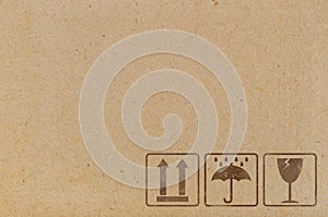 Brown cardboard texture with icons