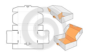 Cardboard box assembly. Unwrapped pack blueprint retail packaging cut template hexagonal technical schemes boxed food