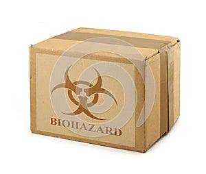 Cardboard box with Biohazard Symbol #2