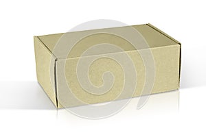 Cardboard box or brown carton is closed and isolated on a white background with clipping path.