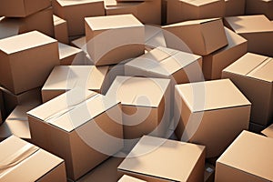 Cardboard box, cardbox and package, delivery and cargo, illustration. Generative AI