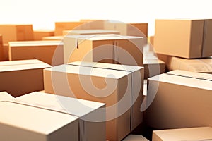 Cardboard box, cardbox, package, delivery and cargo, illustration. Generative AI