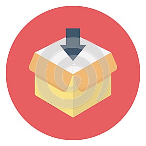 Cardboard box, download box Isolated Vector Icon which can be easily edited