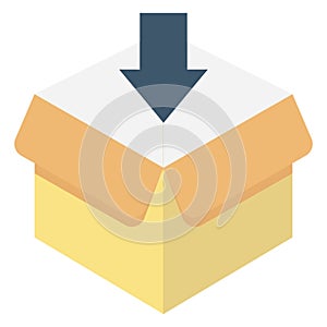 Cardboard box, download box Isolated Vector Icon which can be easily edited