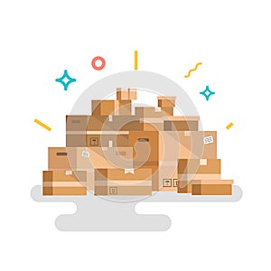 Cardboard box, flat style vector illustration