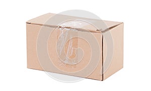 Cardboard box with flip closed lid, lid open