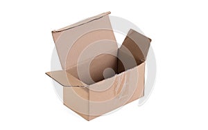 Cardboard box with flip open lid, lid open