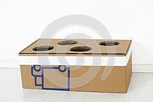 Cardboard box with holes