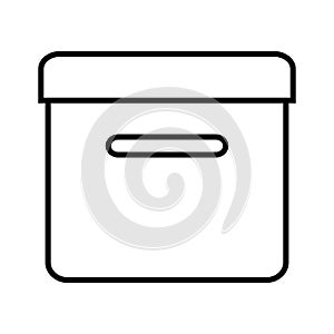 A cardboard box icon outline