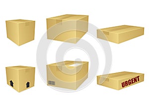 Cardboard Box Icons EPS