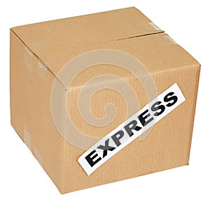 Cardboard box with an inscription express