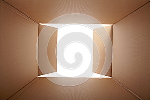 Cardboard box, inside view