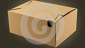 Cardboard box isolated parcel package shipping new brown craft cardbox closed pack product container corrugated crate deliver