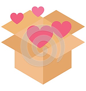 Cardboard box Isolated Vector Icon that can be easily modified or edit